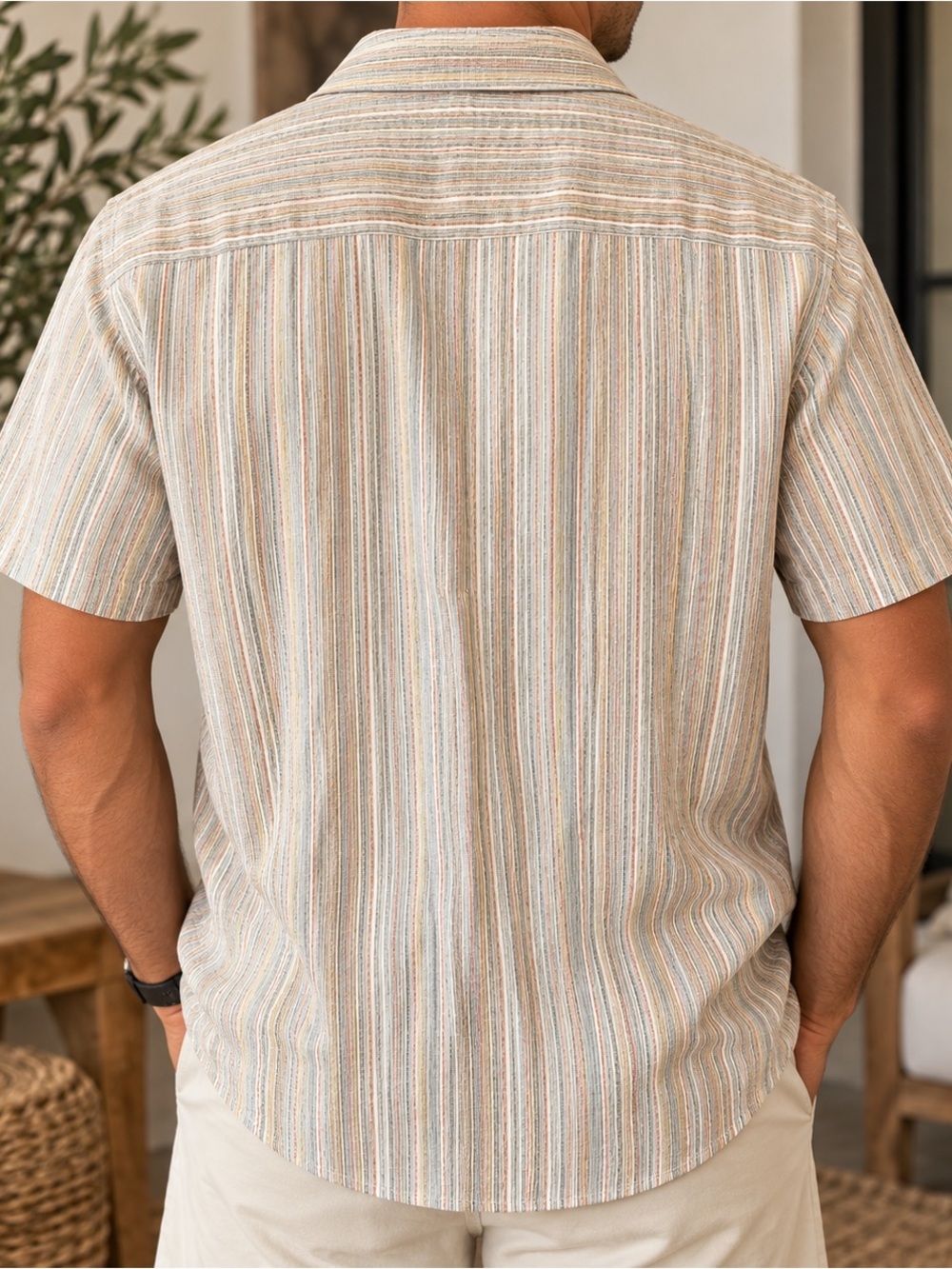 Small | O’Neill | Golden Striped Button-Up Shirt Organic Cotton - Picture 2 of 7
